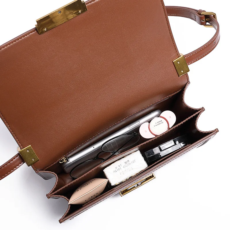 Дамская сумочка кожаная модная сумка через плечо квадратная ретро для подмышек