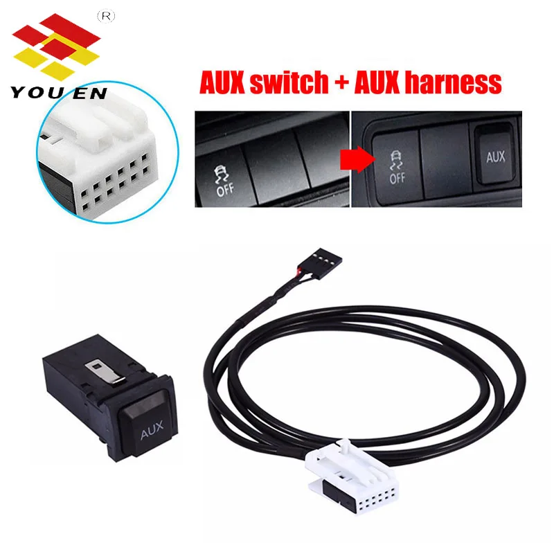 

YOUEN Car Audio Video RCD510 RNS315 Aux USB Cable Adapter Switch Plug Case for Volkswagen Golf 6 Passat B6 B7 CC Touran POLO