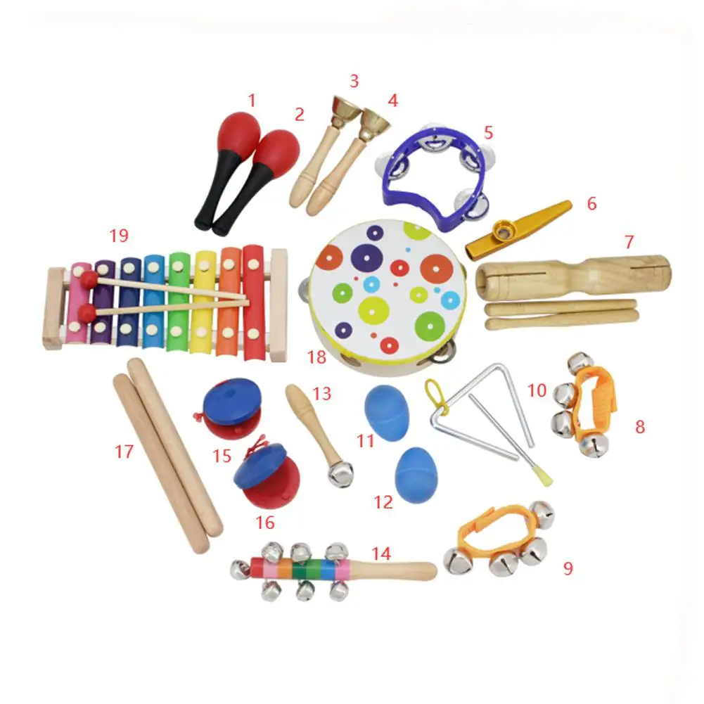 IRIN 19 шт./компл. перкуссия Orff Инструменты Набор Игрушек Много цветов для