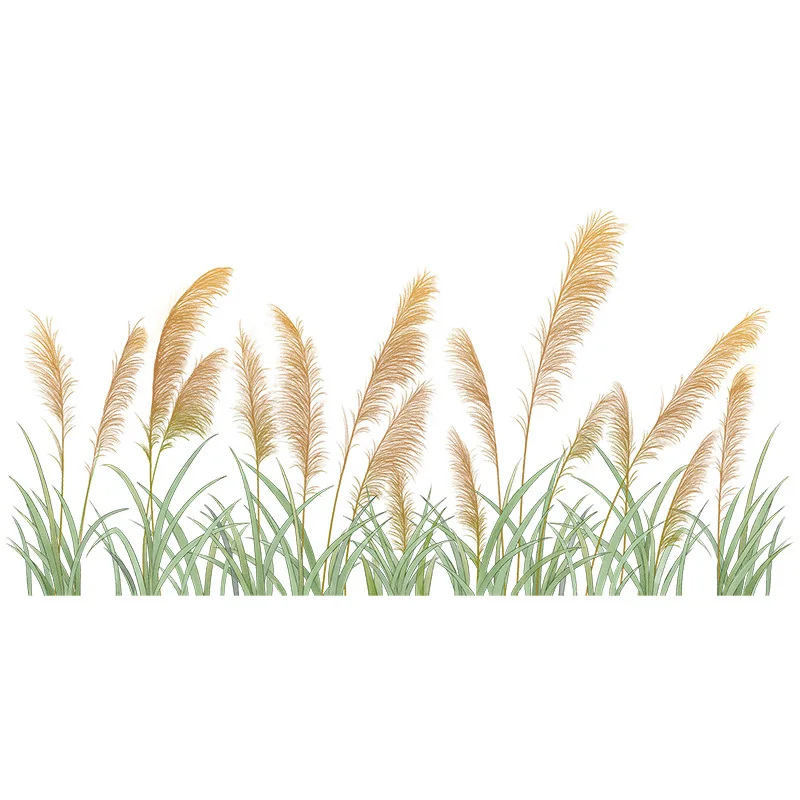 

Reed Plants Wall Sticker Home Decor for Dormitory Layout Living Room Sofa Wall Decoration Aesthetic Mural Warm Bedroom Decals