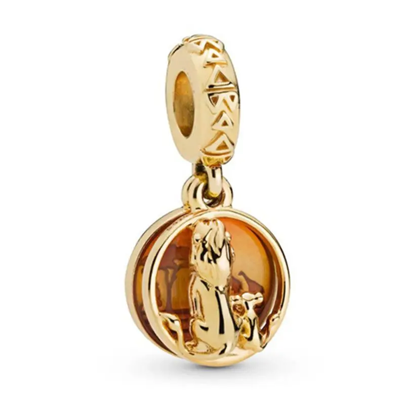 

1 шт. новый милый кулон в виде льва DIY бусины подходят для оригинального Pandora Шарм-браслета дамы ювелирные изделия подарки