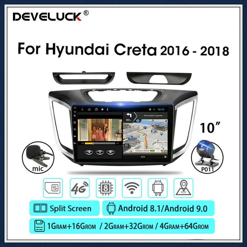 Android 9 0 10 1 &quotавтомобильное радио для hyundai Creta ix25 2016 2018 Мультимедиа Видео плеер