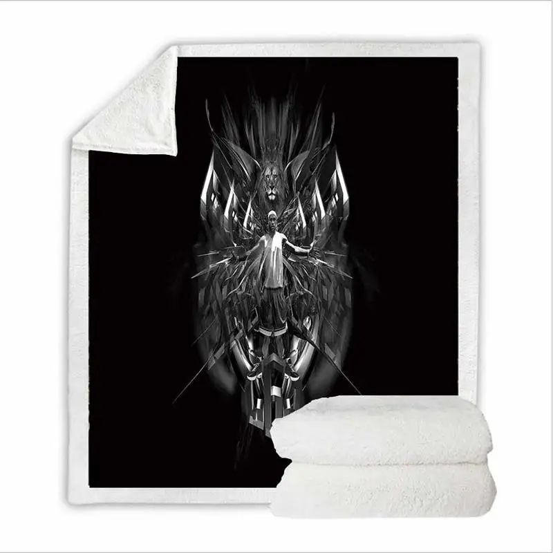 Одеяло LeBron James с баскетболом шерпа бархатное покрывало Львом мягкое удобное