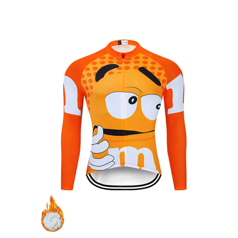 fleece jersey 1 Забавная Новинка, комплекты одежды для велоспорта с длинным рукавом, дышащая одежда для горного велосипеда, Мужская одежда для велоспорта, Ropa Ciclismo, Майки для велоспорта - Цвет: fleece jersey 1