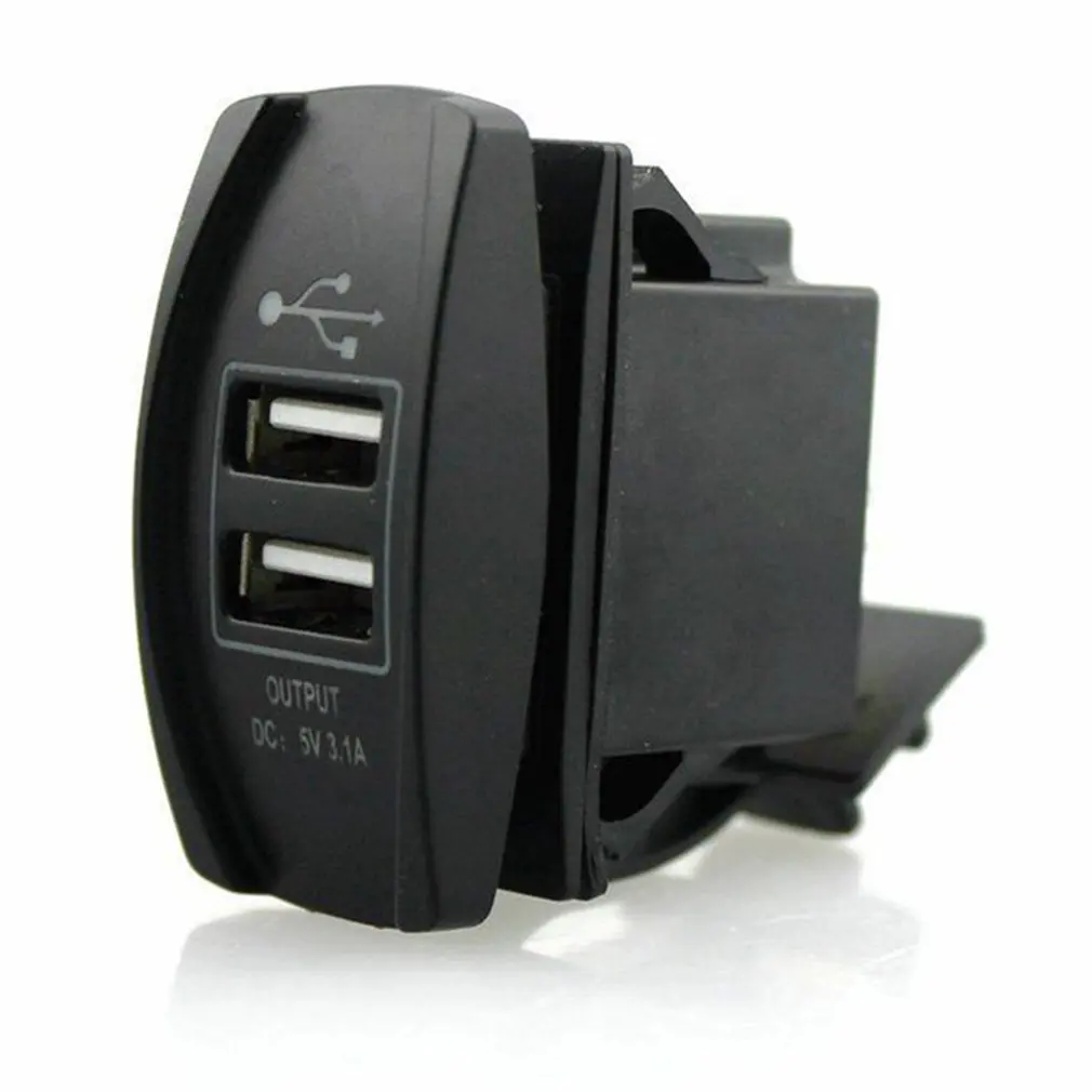 

1Pc 12-24V 3.1A Dual USB Socket Charger Vehicle Power Adapter red Blue & Green LED Wholesale car led switch hot sale