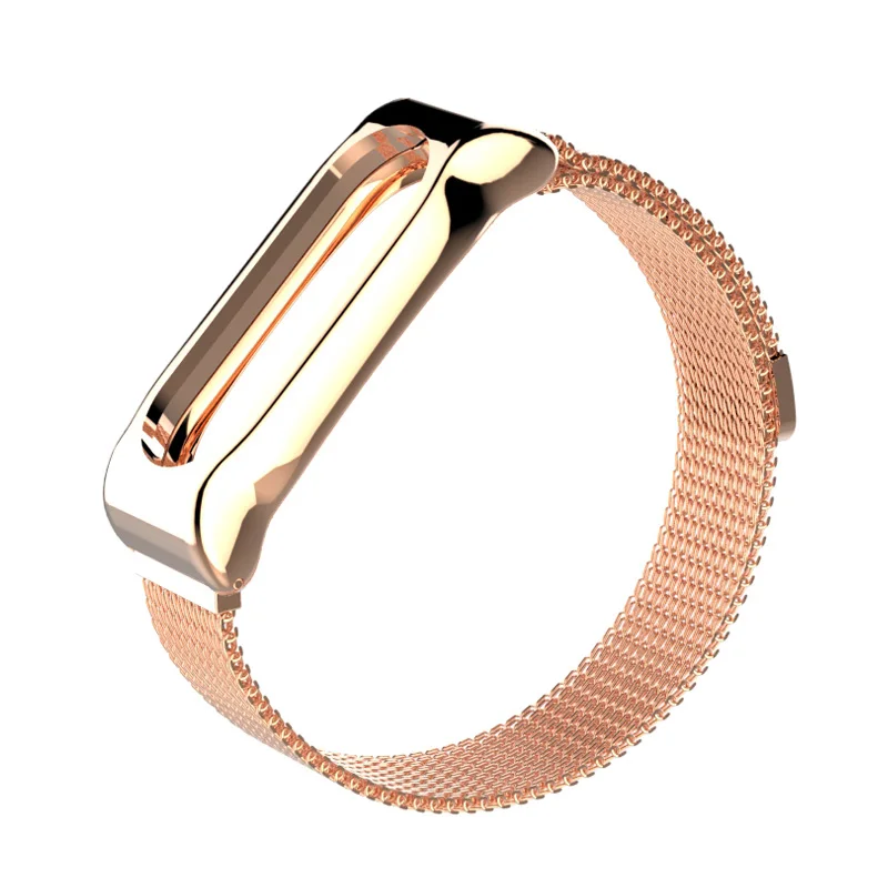 Milanese rosegold Mi jobs mi Band 2 металлический ремешок на запястье Безвинтовой браслет из нержавеющей стали mi band 2 Широкие ремешки для Xiaomi mi Band 2 - Цвет: Milanese rosegold