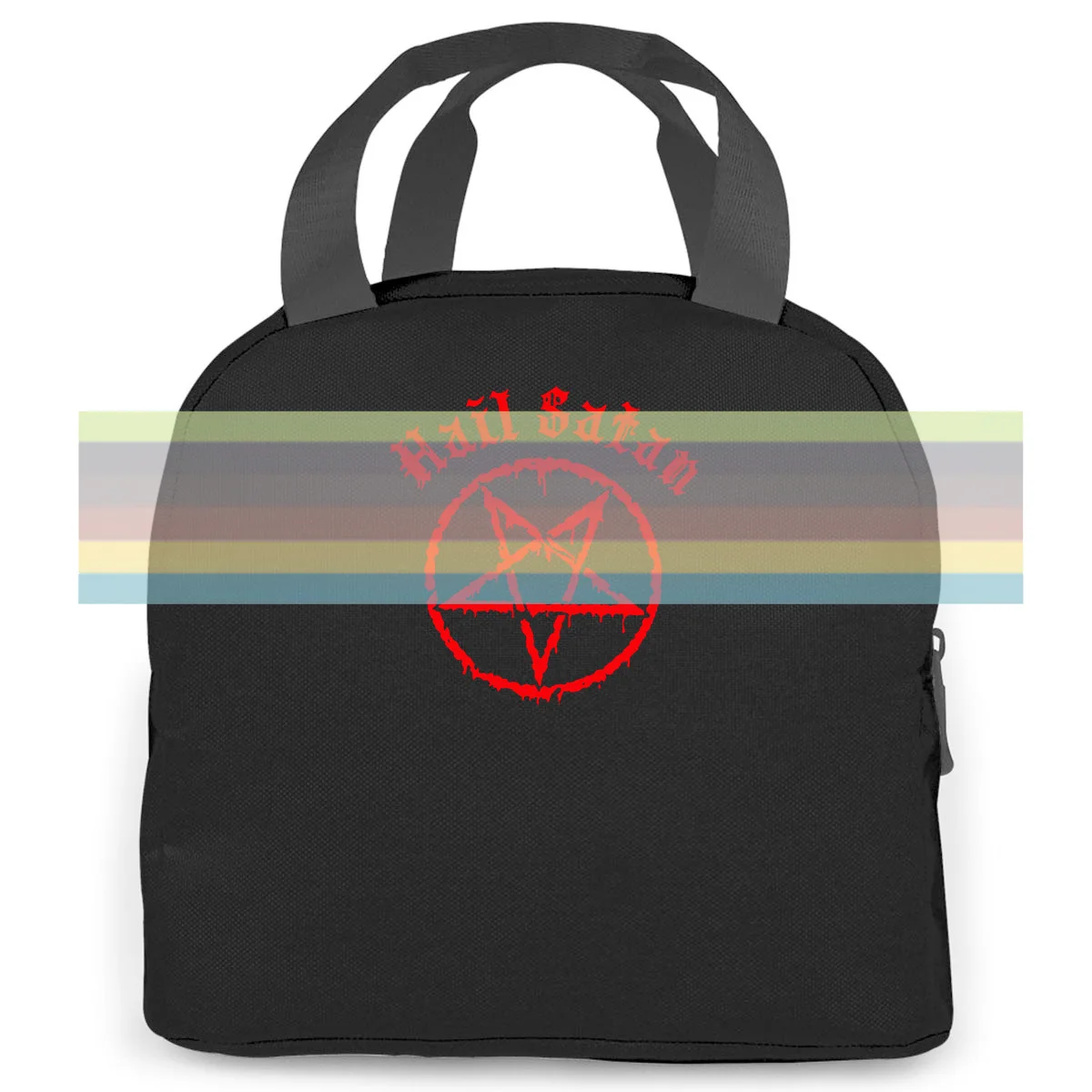 

Hail Satan Pentagram rock goth unholy satanic punk emo alternative homme women men Portable insulated lunch bag adult