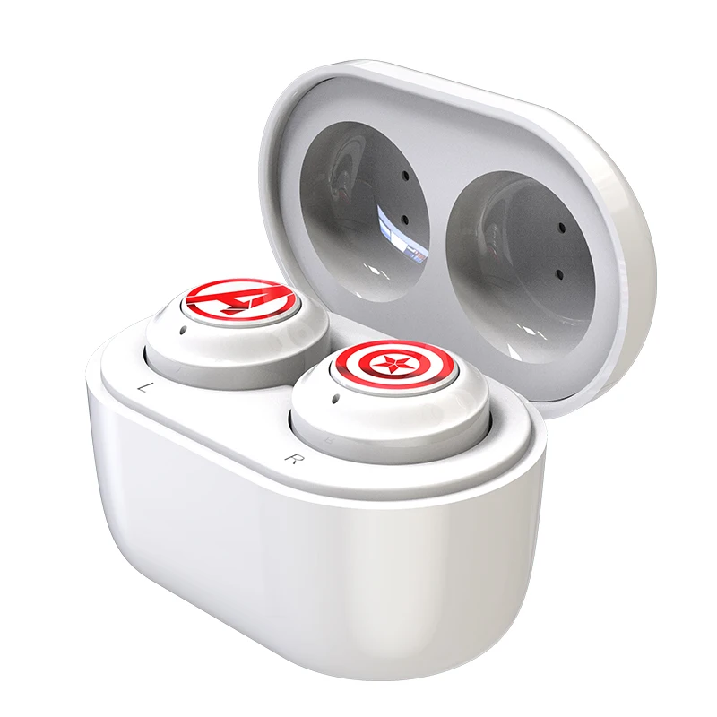 

Marvel Avengers Iron Man Captain America TWS Wireless Stereo Earphones Bluetooth V5.0 Earbuds Can Link Two Mobile Phones