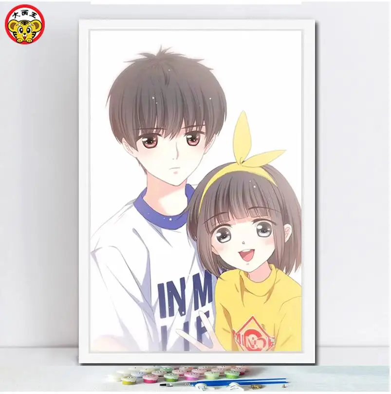 Картина по номерам художественная краска номеру заполняет цвет на холсте Белая