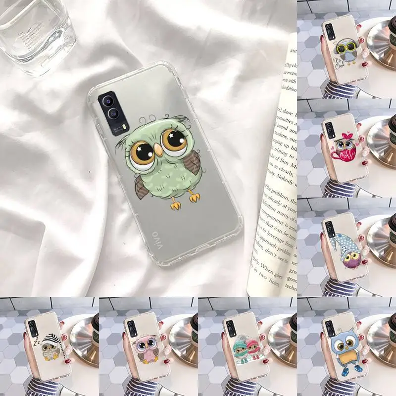 

Cartoon Girl Gifts Cute Owl lovers Phone Case Transparent For VIVO S 9 7 6 IQOO NEO 7 5 3 Z3 Z1 X E pro Soft TPU Clear bags