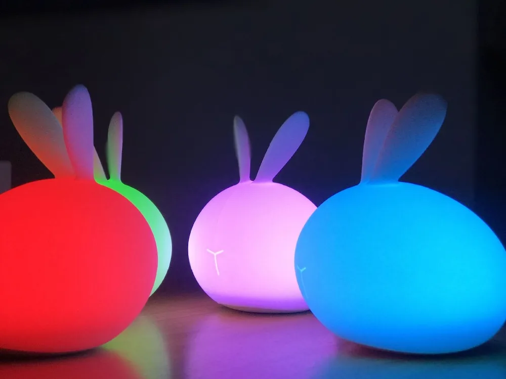Xiaomi 3LIFE RGB кролик светодиодный ночник L USB Перезаряжаемый мультфильм сенсорный для