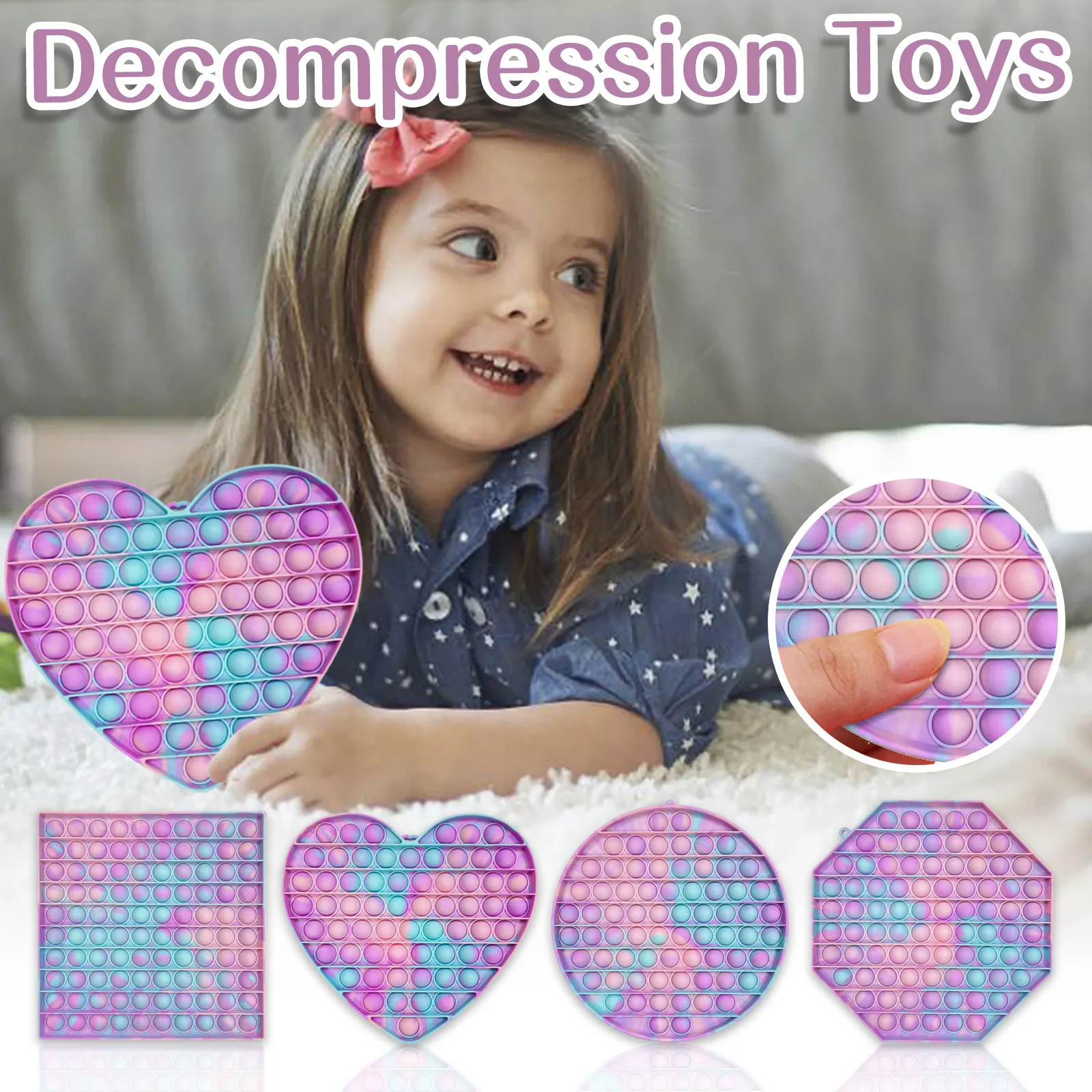 

200mm Silicone Pressure Relief Board Toy Pink Blue Squeeze Bubble Pressure Release Toy Children's Sensory Touch Toy Gift