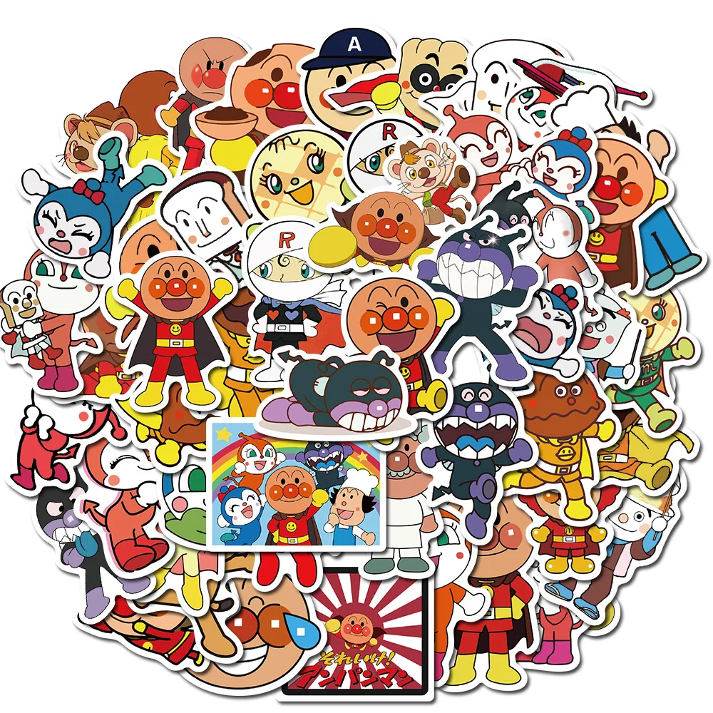 

50PCS Anpanman Cartoon Anime Graffiti Stickers Waterproof Skateboard Notebook Computer Phone Deco Sticker Kid Toy Christmas Gift