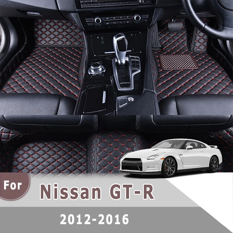 

Автомобильные коврики RHD, напольные коврики для Nissan GT-R 2016, 2015, 2014, 2013, аксессуары из искусственной кожи, подкладки для тюнинга интерьера