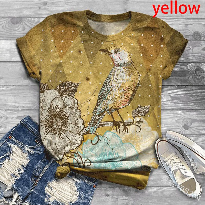 

WEPBEL Women's Fashion Animal Print Short Sleeve T-shirt Tops Summer Casual O-Neck Pullover T-shirt