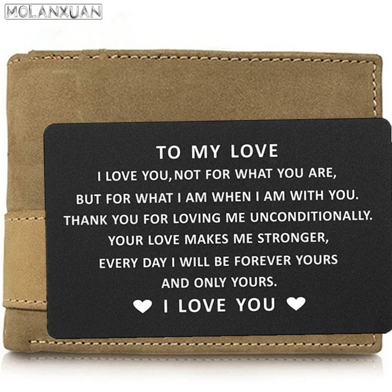 

Engraved'I Love You'Wallet Insert Card To Husband /Boyfriend/Wife/Girlfriend,Valentine's Day/Anniversary Gift For Love Custom