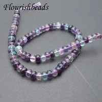 luxury 5x8mm natural flourite mixcolor gemstone rondelle loose beads for jewelry making parts