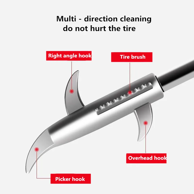 

High Quality Car Tire Cleaner Broken Stone Remover Multifunction Zinc alloy Tire Stone Cleaning Hook Tire Cleaning Tool