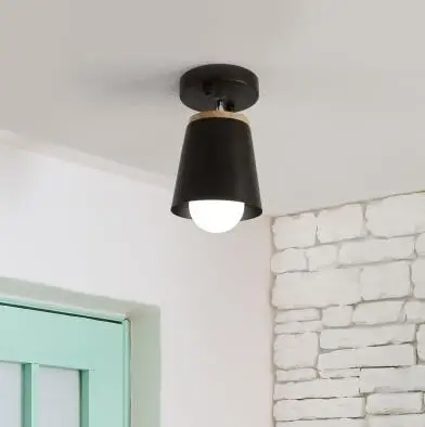1 light black Скандинавские поворотные деревянные потолочные светильники регулируемый металлический абажур люстры для Kicthen коридора Крытый блеск светильники - Цвет корпуса: 1 light black