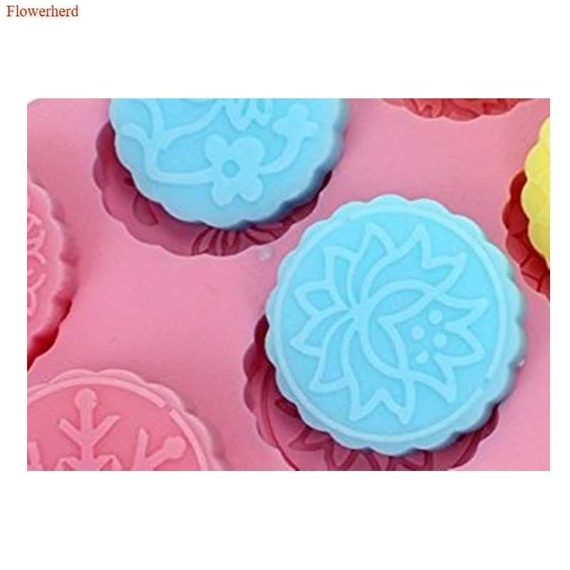 6-полость вокруг и квадратной формы мыло силиконовая форма для изготовления