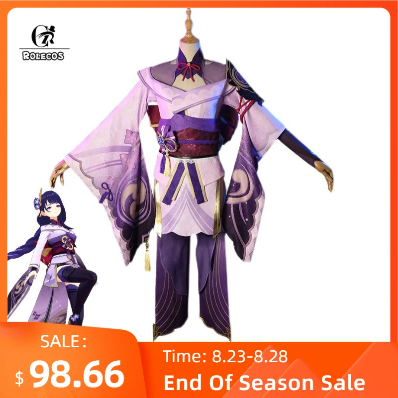 ROLECOS Game Genshin Impact Raiden Shogun Косплей Костюм Baal Сексуальная женская форма полный