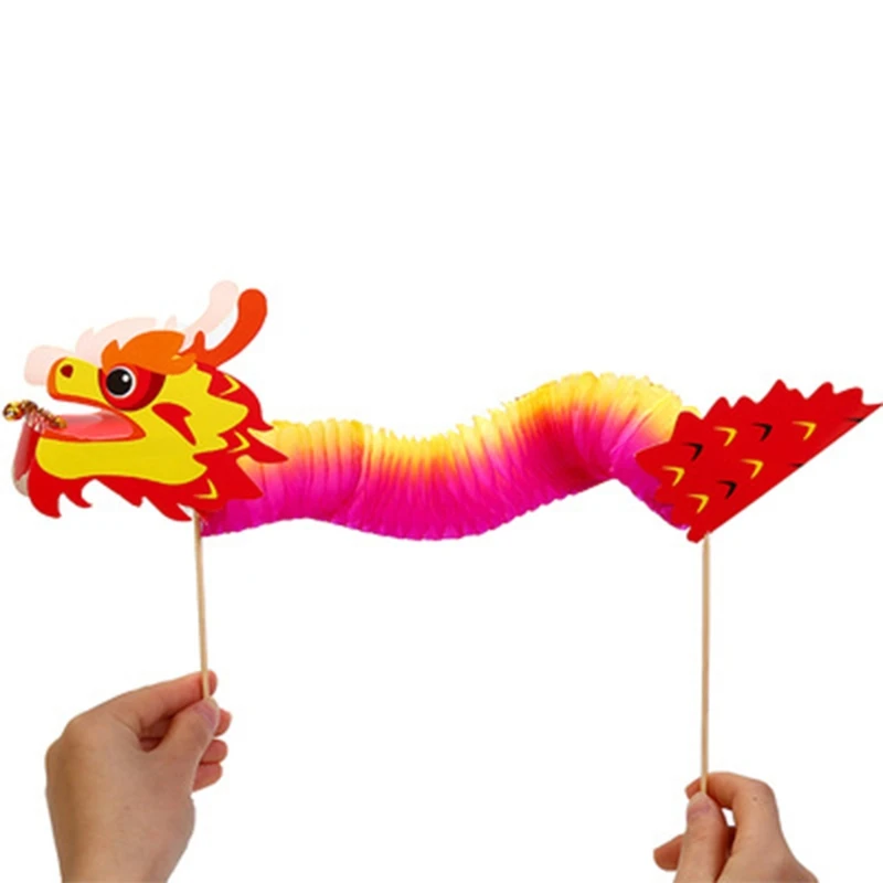 

4pcs 3D Chinese New Year Dragon Garland Hanging Decoration Art Crafts for Spring Festival Party Ornaments GXMB