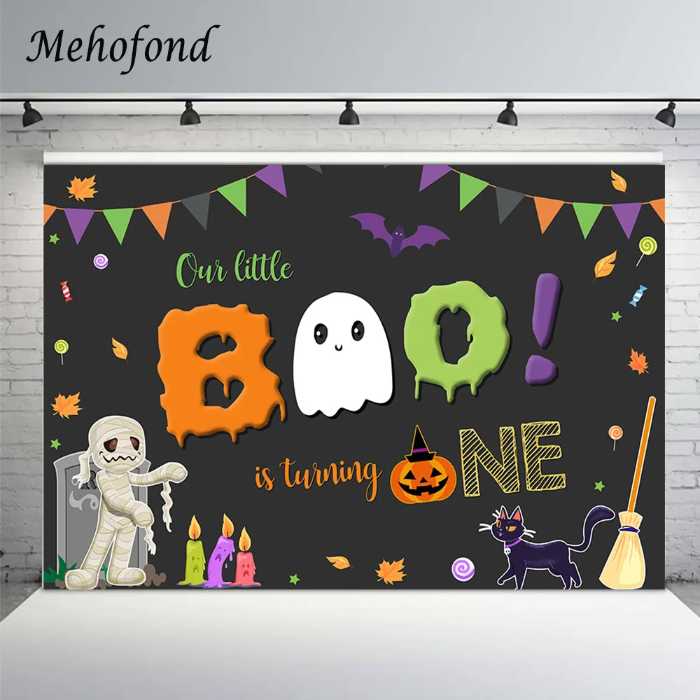 

Фоны Mehofond для фотосъемки на Хэллоуин новорожденный маленький Boo Фотофон на 1-й День рождения тыква летучая мышь Фотофон фотозона