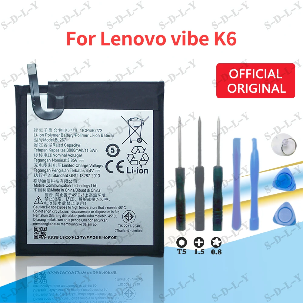 Для Lenovo Vibe K6 BL267 5 0 3000 мАч аккумулятор Сменный для сотового телефона + отслеживание