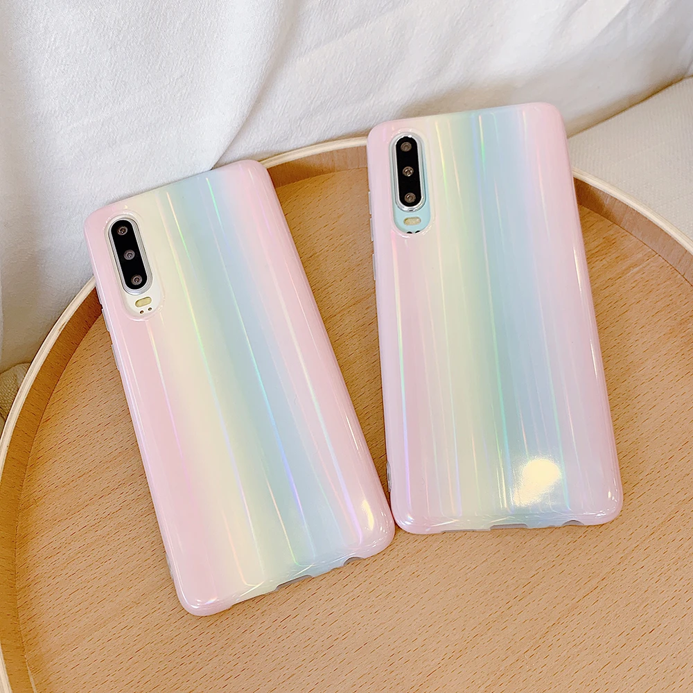 Голографический чехол LOVECOM для Huawei P20 P30 P40 Pro Mate 20 30 мягкий IMD с полным корпусом