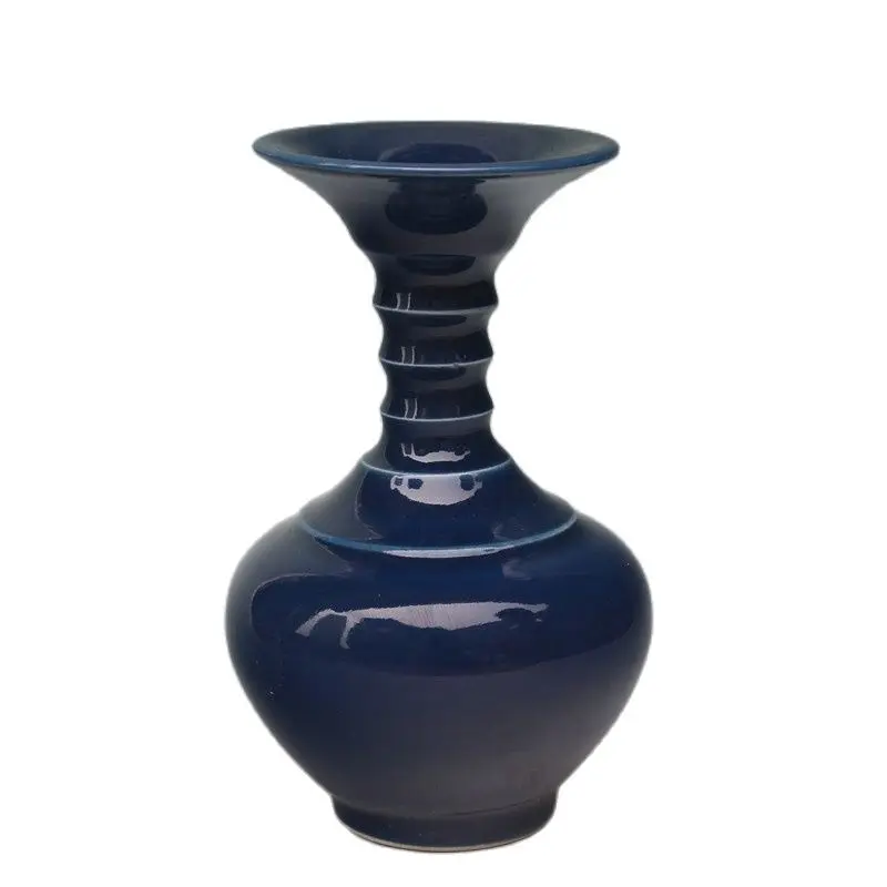 

Ming Jiajing Mark Blue Glaze Decoration Art collection Handicap Bottle