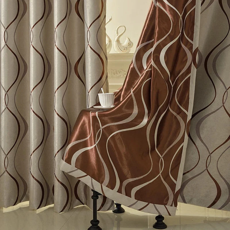 

Modern Geometric Blackout Curtains For The Bedroom Living Room Pink Brown Finished Drapes Kitchen Curtains Home Decor