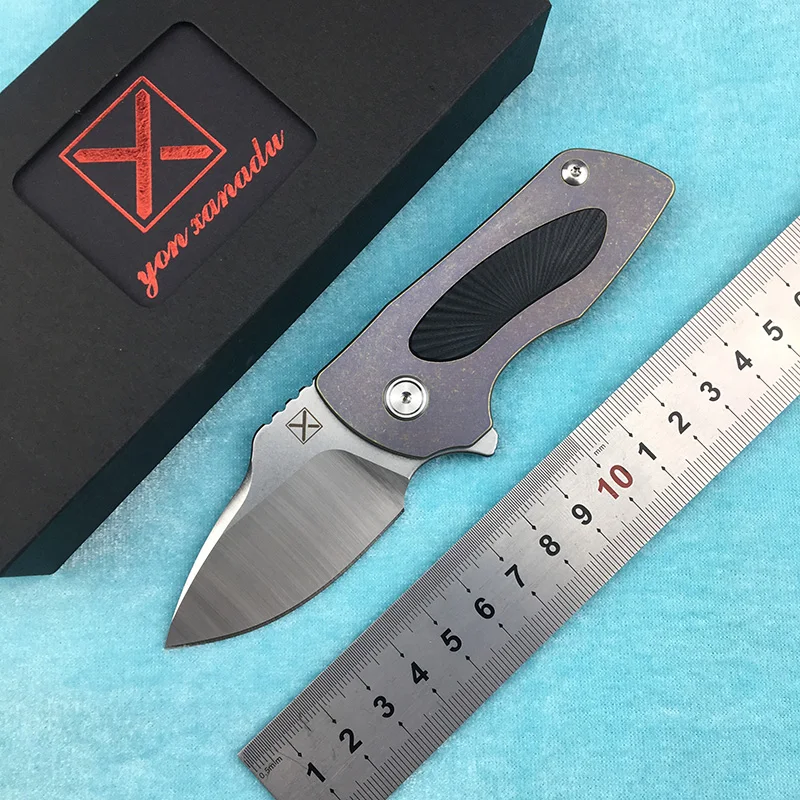 Складной нож XY630 с шарикоподшипником карманный клинок 14c28n титановой ручкой для