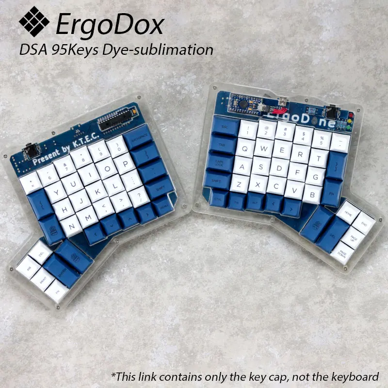 Ergodox keycap DSA height ergo 95 клавиш разделение двух рук клавиатура сублимационный процесс