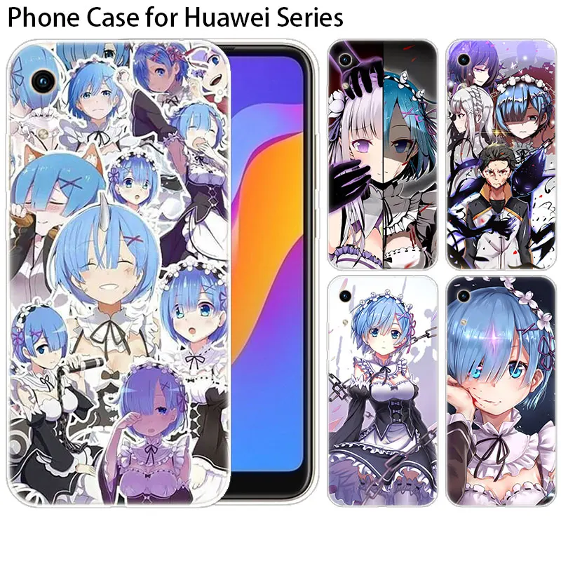 Силиконовый чехол с аниме ReZERO Ram Rem для Huawei NOVA 5 5i Mate 30 Lite Y9 Prime 2019 P Smart Z Plus Honor 8S 8A 9X 20