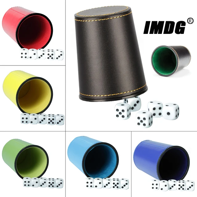 New Leather PU Trumpet Flannel Dice Cup Bar KTV Entertainment Dice Cup With Dices 1