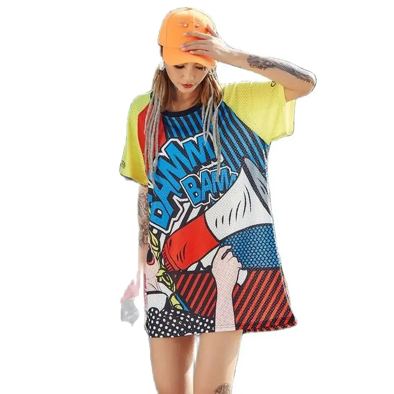 

Женская свободная футболка в стиле хип-хоп, Корейская футболка большого размера в стиле Харадзюку, лето 2021