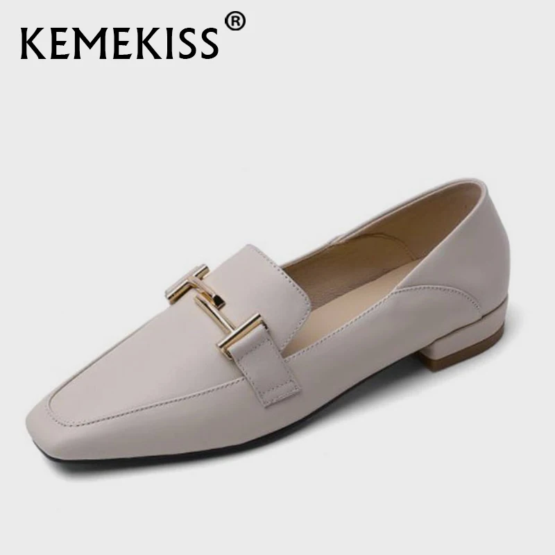 

Туфли KemeKiss женские из натуральной кожи, повседневные лоферы, плоская подошва, низкий каблук, Размеры 33-40, весна-осень 2021