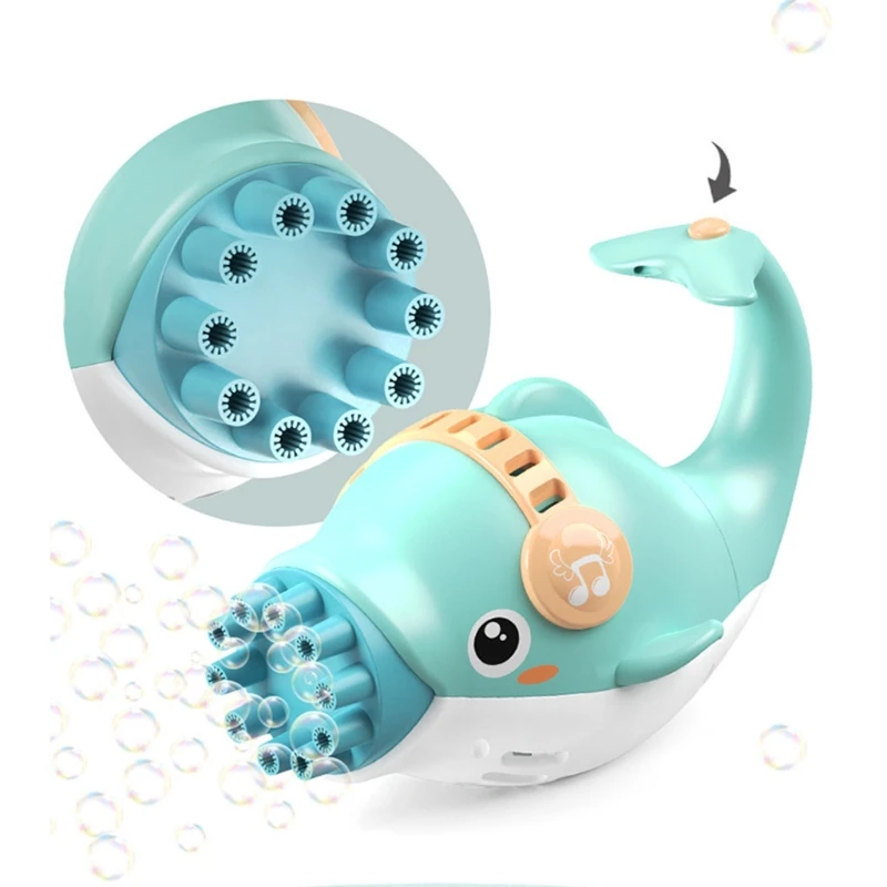 

1PC Green/Pink Bubble Maker Outdoor Toy Dolphin Bubble Toy with 10 Holes Blower