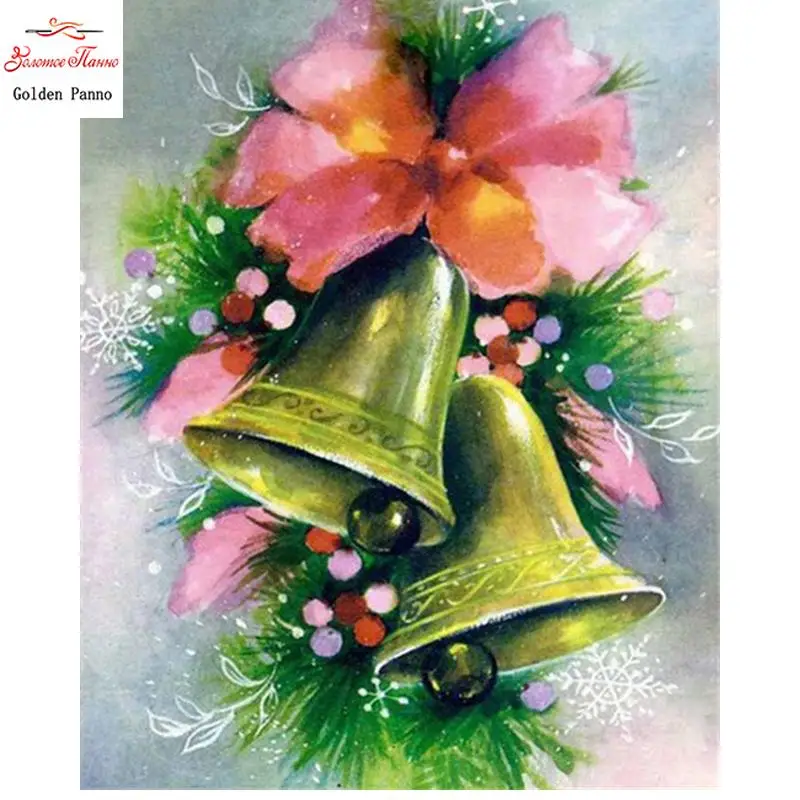 Square Diamond Diamond Embroidery Christmas Diamond Painting Bell Kit Cartoon Mosaic Rhinestone Picture New Year Gift