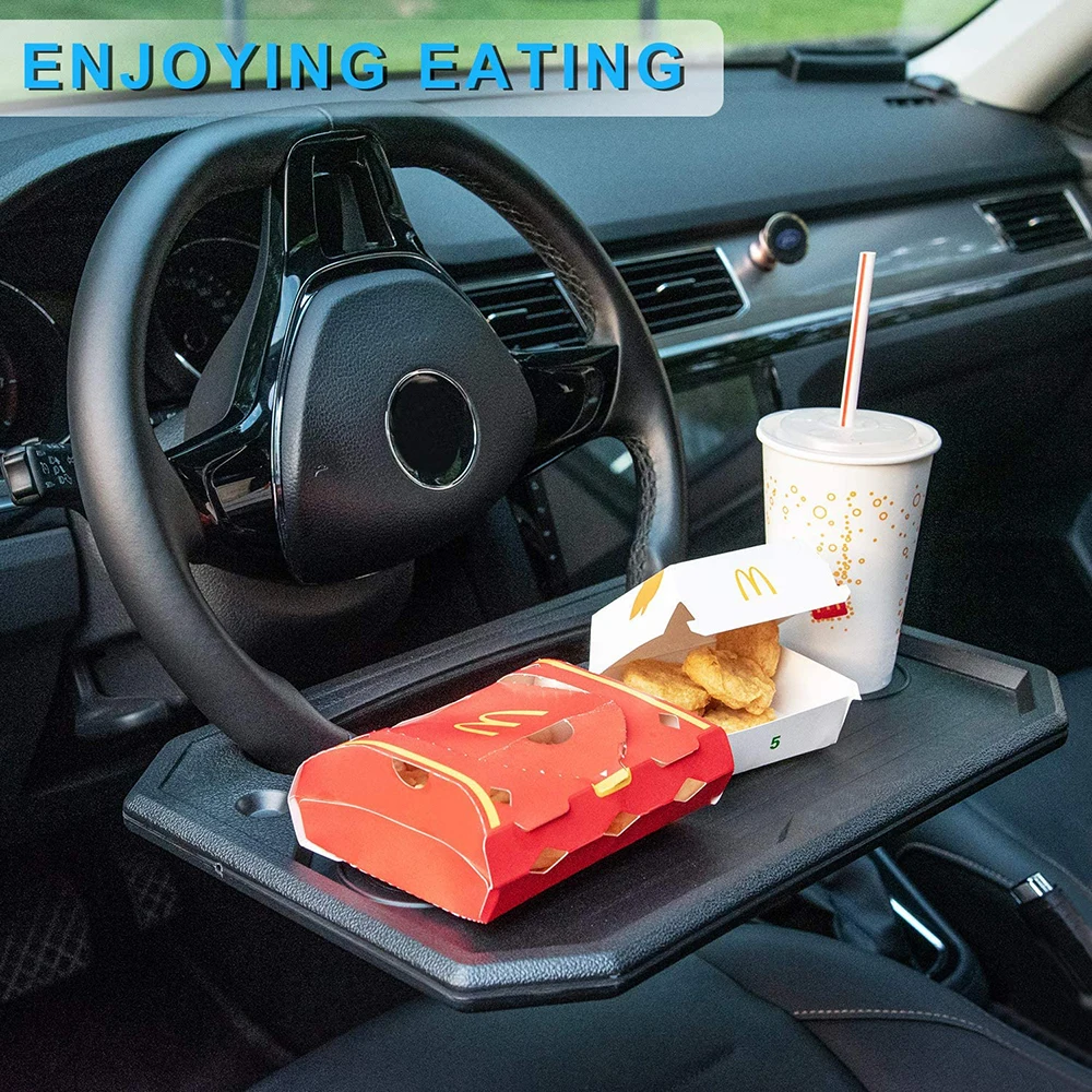 

Car Desk Coffee Holder Laptop Computer Table Steering Wheel Universal Portable Eat Work Drink Seat Tray Goods Auto Accessories