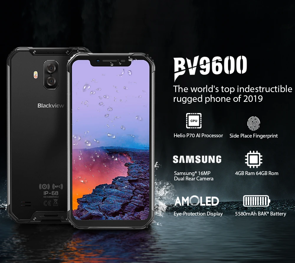 Blackview BV9600 смартфон с 5 7-дюймовым дисплеем восьмиядерным процессором Helio P70 Android 6 21 9