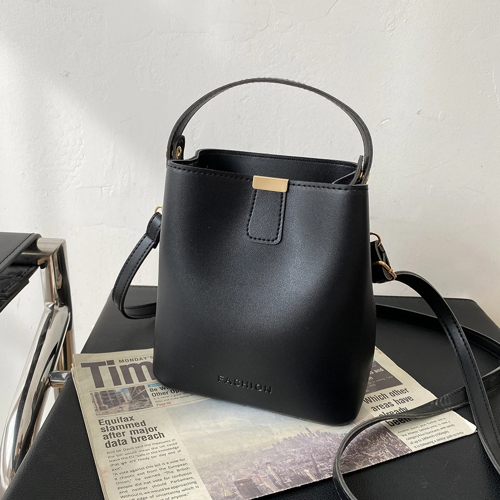 

Сумка на плечо женская из экокожи, модная универсальная сумочка из экокожи, саквояж кросс-боди в винтажном стиле, однотонная