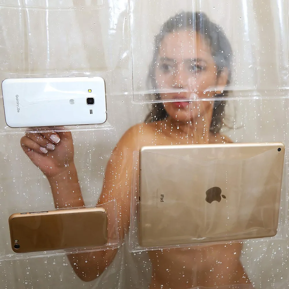 Многофункциональная карманная занавеска для душа телефона планшета