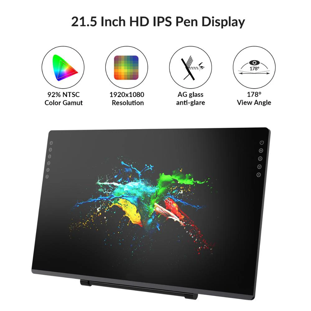 HUIYOU Портативный 21 5 Дюймов H IPS ЖК дисплей Графика планшет для рисования Дисплей 8192