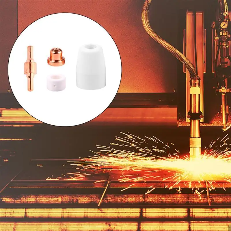 

46pcs/Set Cutter Machine Consumable 40A Sturdy Durable Electrode Tip Nozzle Kit Consumable for Plasma Cutter Plasma Machine