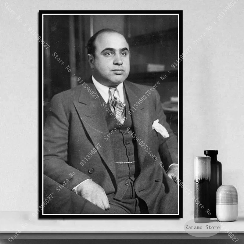 Плакат ZT693 HD принты Лидер продаж AL CAPONE Gangsters черно-белая фотография холст картина
