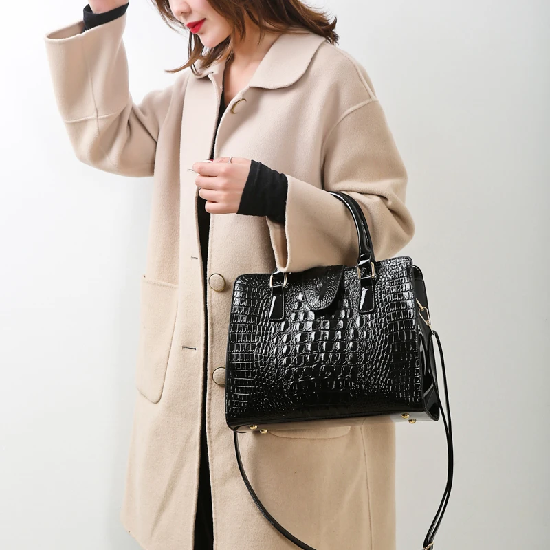 Fashion 2020 Purses And Handbags New 3 Sets Women Crocodile Pattern Leather Shoulder Messenger Bags For | Багаж и сумки