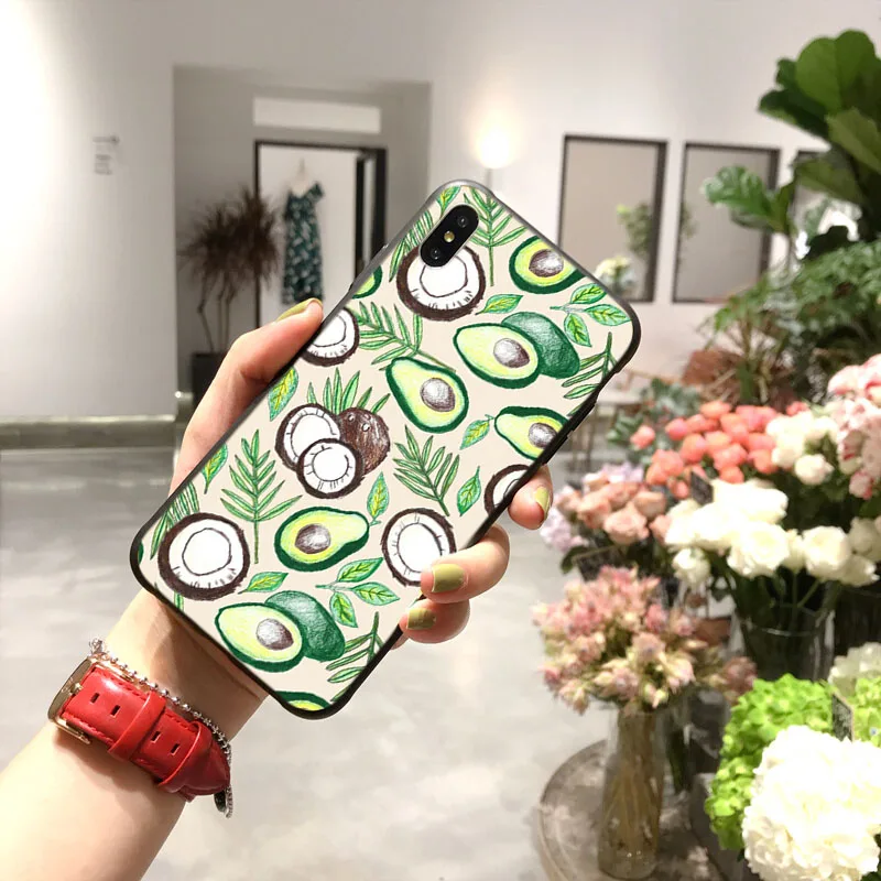 

Avocado coconut summer furit popular cartoon Phone Case For Iphone XR X 8 7 6 plus Fashion Cute Cover Apple XS 11 Pro Max SE2020
