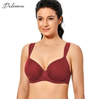delimira womens plus size lightly lined comfort strap seamless underwire contour bra