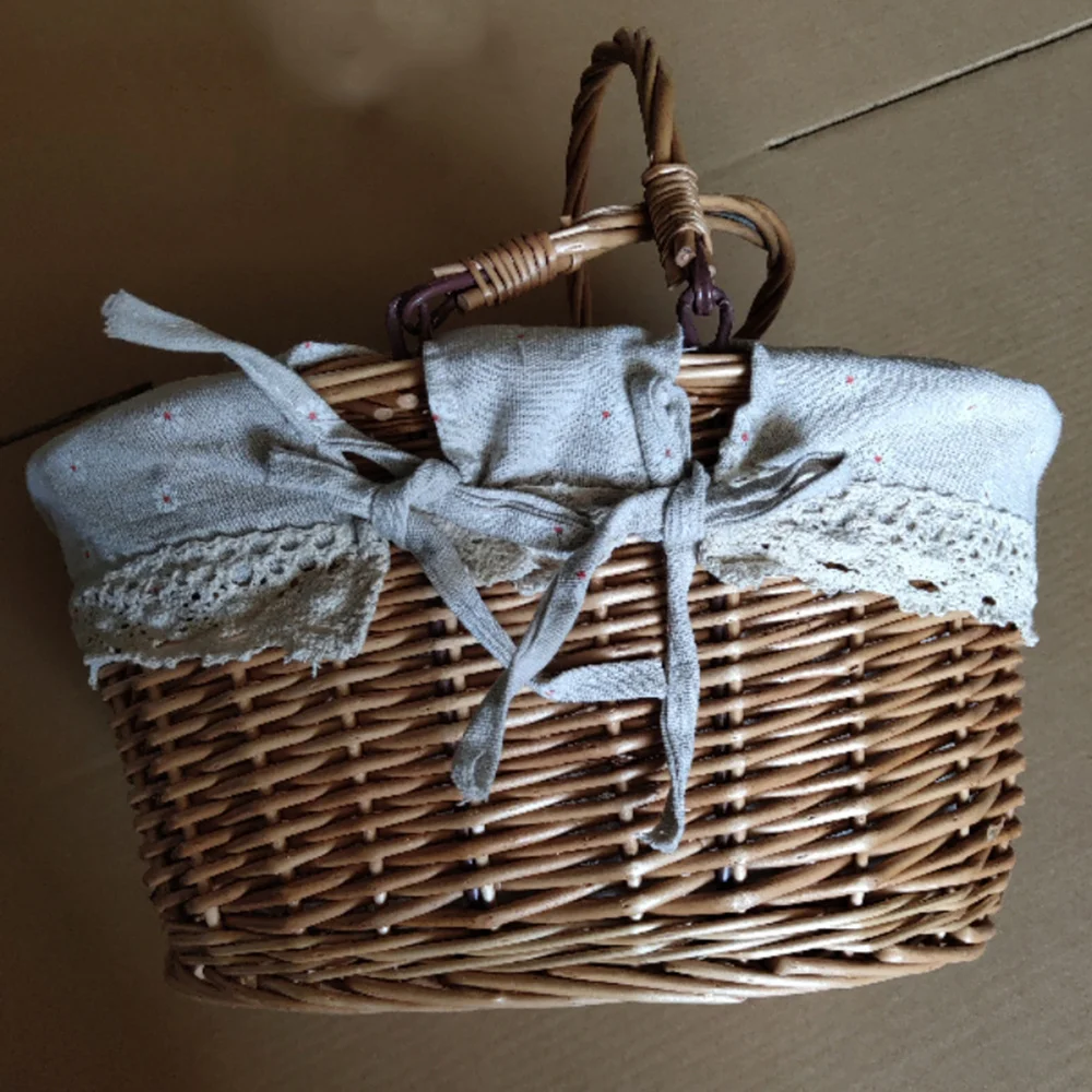 

Woven Storage Basket Portable Sundries Basket Multifunctional Organizer Creative Wall Hanging Storage Container for Home (Random